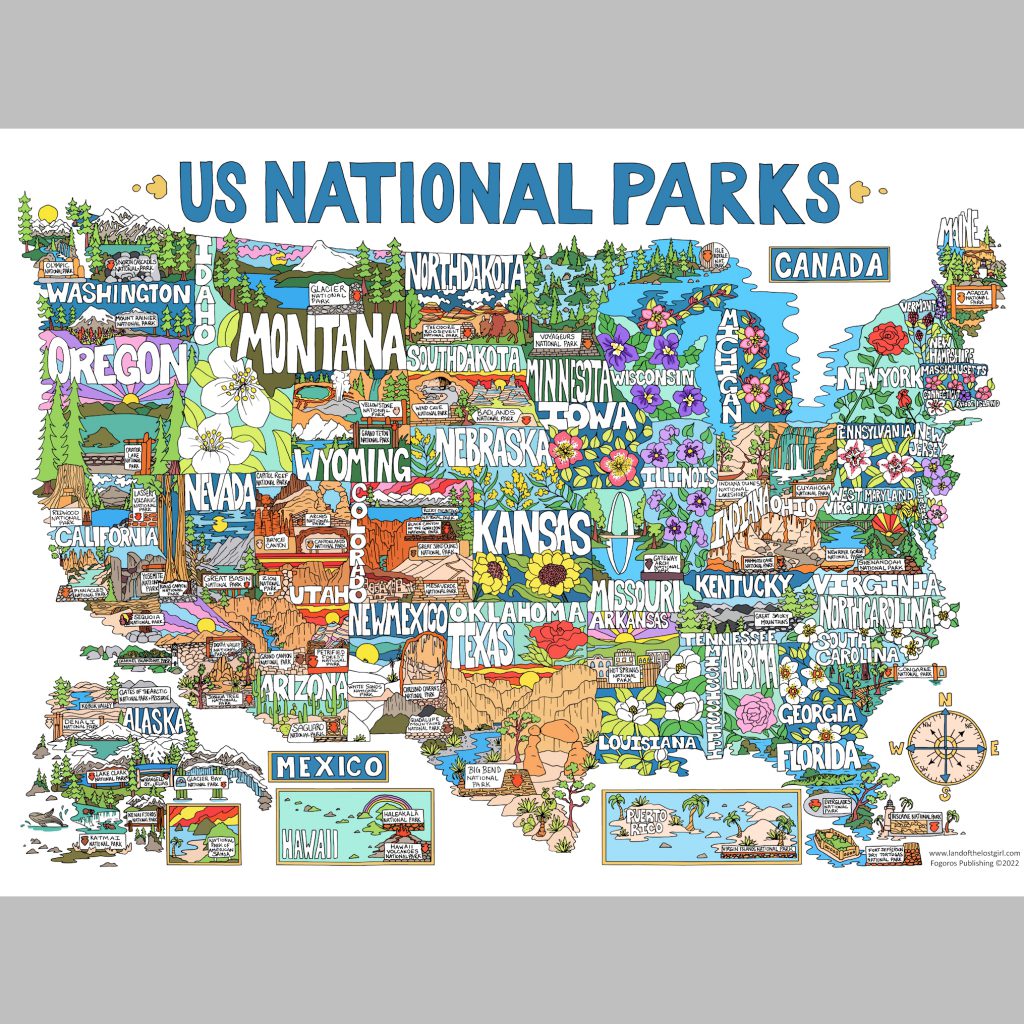 US National Parks Adventure Poster | Land of the Lost Girl